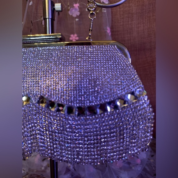Evening Purse Rhinestones Galore and Dangling - Picture 5 of 16